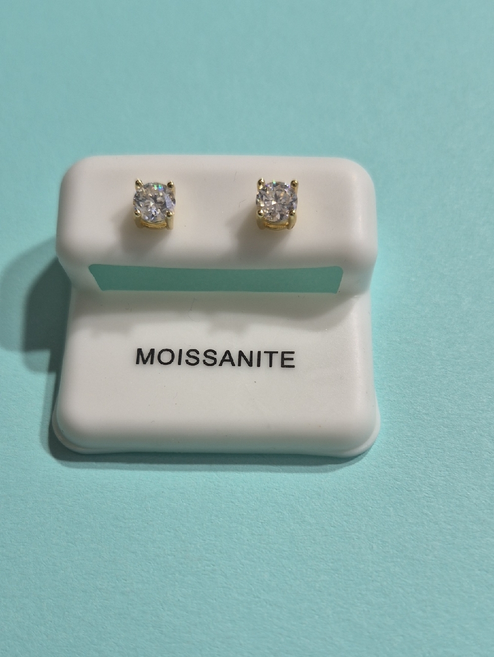 Moissanite 14k Over 925 Sterling Silver Stud Earrings